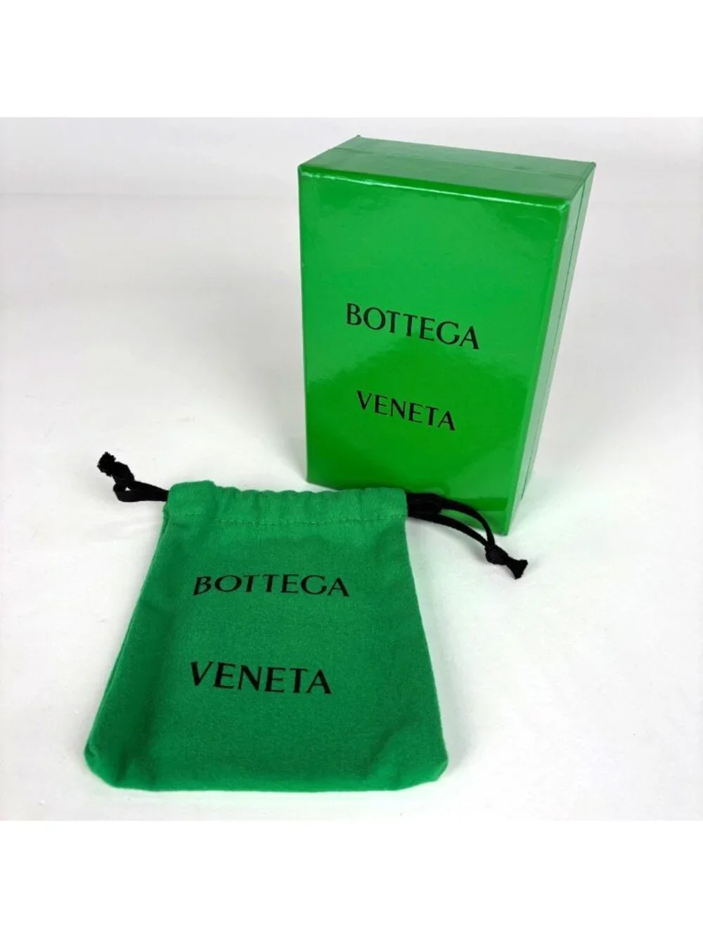 Bottega Veneta Card Case Intrecciato Fragment Leather Black Orange
